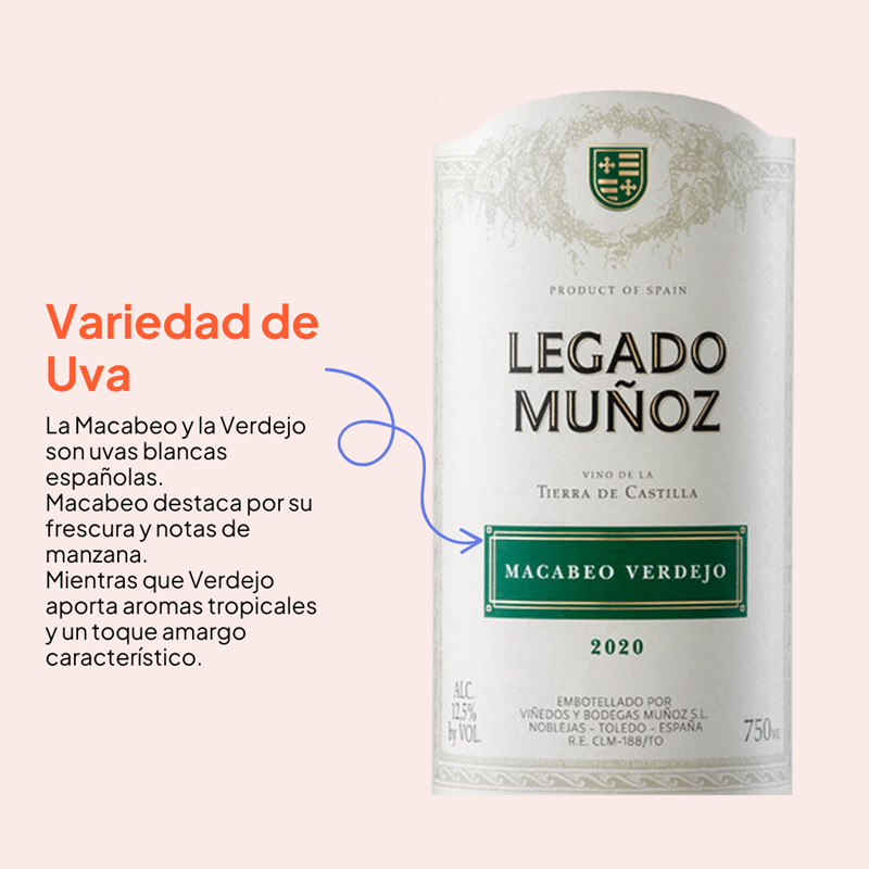 Elegir un vino por variedad de Uva Legado Muñoz